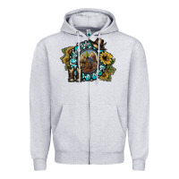 Heather Grey cowboy take me away 2 Zipper Hoodie - SublimationCraftShop