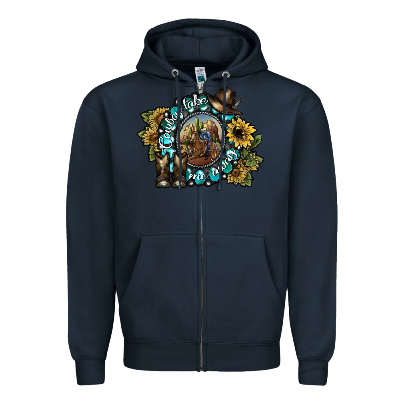 Cowboy Take Me Away 2 Zipper Hoodie by SublimationCraftShop | Teevron