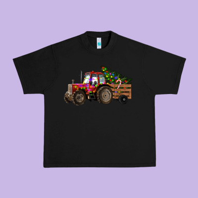 Christmas Farm Tractor Urban Heavy Tee Designed By Ranaportraitstore