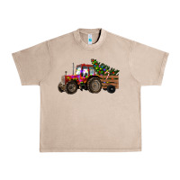 French Oak Christmas Farm Tractor Urban Heavy Tee - RanaPortraitStore