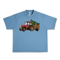 Pebble Blue Christmas Farm Tractor Urban Heavy Tee - RanaPortraitStore
