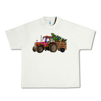 Pistachio Christmas Farm Tractor Urban Heavy Tee - RanaPortraitStore