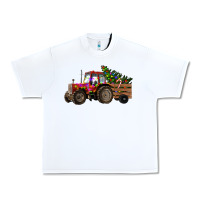 White Christmas Farm Tractor Urban Heavy Tee - RanaPortraitStore