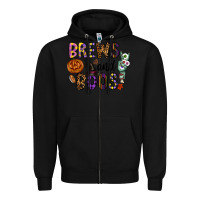 Black Brews And Boos Zipper Hoodie - CowhideDigitalArt