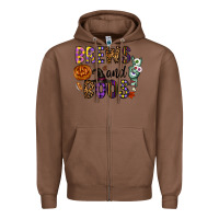 Chestnut Brews And Boos Zipper Hoodie - CowhideDigitalArt
