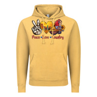 Vintage Mustard peace love country american texas flag boots Vintage Hoodie - AdoDesignShop