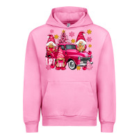 Fuchsia Pink Pink christmas gnomes truck Urban Hoodie - NancyCooperArtShop