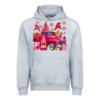 Heather Grey Pink christmas gnomes truck Urban Hoodie - NancyCooperArtShop