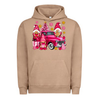 Pigment Burro Pink christmas gnomes truck Urban Hoodie - NancyCooperArtShop