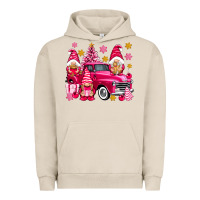Pigment French Oak Pink christmas gnomes truck Urban Hoodie - NancyCooperArtShop