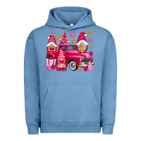 Pigment Pebble Blue Pink christmas gnomes truck Urban Hoodie - NancyCooperArtShop