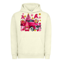 Pigment Pistachio Pink christmas gnomes truck Urban Hoodie - NancyCooperArtShop