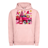 Pigment Salmon Pink christmas gnomes truck Urban Hoodie - NancyCooperArtShop