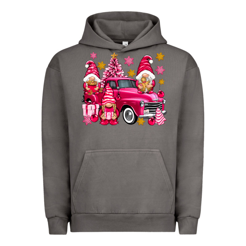 Pink Christmas Gnomes Truck Urban Hoodie by NancyCooperArtShop | Teevron