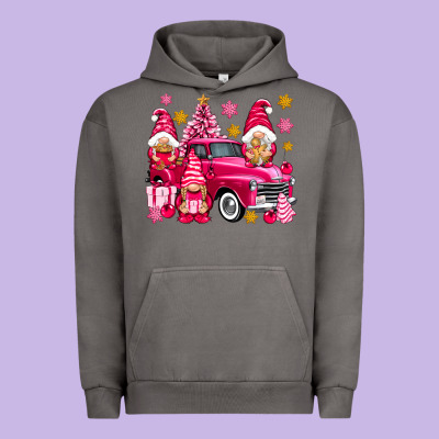 Pink Christmas Gnomes Truck Urban Hoodie Designed By Nancycooperartshop