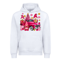 White Pink christmas gnomes truck Urban Hoodie - NancyCooperArtShop