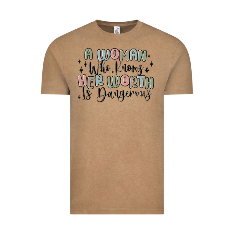 A Woman Who Knows Her Worth Is Dangerous Vintage Tee by MaliasSmallBusiness | Teevron
