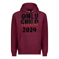 Burgundy only child expiring 2024 Premium Hoodie - MaliasSmallBusiness