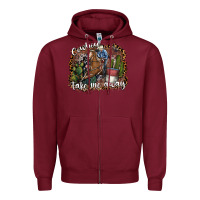 Burgundy cowboy take me away Zipper Hoodie - SublimationCraftShop