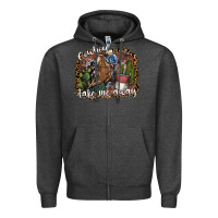 Charcoal Heather cowboy take me away Zipper Hoodie - SublimationCraftShop