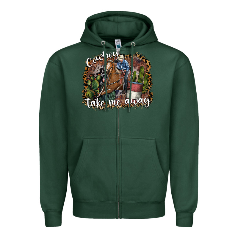 Cowboy Take Me Away Zipper Hoodie by SublimationCraftShop | Teevron