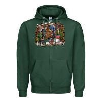 Sports Green cowboy take me away Zipper Hoodie - SublimationCraftShop