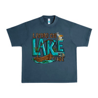 Midnight Navy living on lake time Urban Heavy Tee - texasbilliewilder