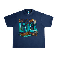 Navy living on lake time Urban Heavy Tee - texasbilliewilder