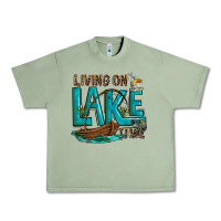 Oil Green living on lake time Urban Heavy Tee - texasbilliewilder