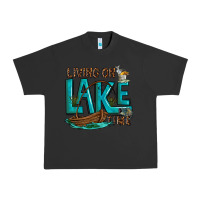 Pigment Black living on lake time Urban Heavy Tee - texasbilliewilder