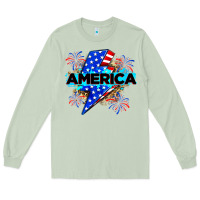 Matcha America with lightning bolt Long Sleeve Tee - Zillion Design Studio