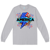 Moon Dust America with lightning bolt Long Sleeve Tee - Zillion Design Studio