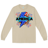 Mushroom America with lightning bolt Long Sleeve Tee - Zillion Design Studio