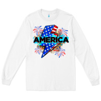 White America with lightning bolt Long Sleeve Tee - Zillion Design Studio