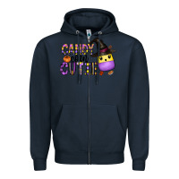 Navy Candy Corn Cutie Zipper Hoodie - CowhideDigitalArt