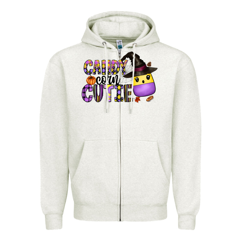 Candy Corn Cutie Zipper Hoodie by CowhideDigitalArt | Teevron