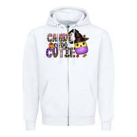 White Candy Corn Cutie Zipper Hoodie - CowhideDigitalArt