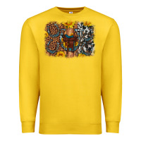 Lemon saddle sunflower horseshoe cowhide leopard background Premium Sweatshirt - Artiststas