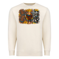Sandshell saddle sunflower horseshoe cowhide leopard background Premium Sweatshirt - Artiststas