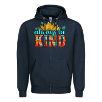 Navy always be kind Zipper Hoodie - HRA Design Shop