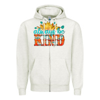 Oatmeal Heather always be kind Zipper Hoodie - HRA Design Shop