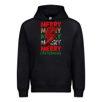 Black merry christmas lightning bolt Urban Hoodie - MaliasSmallBusiness