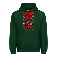 Forest Green merry christmas lightning bolt Urban Hoodie - MaliasSmallBusiness