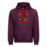Mauve Wine merry christmas lightning bolt Urban Hoodie - MaliasSmallBusiness