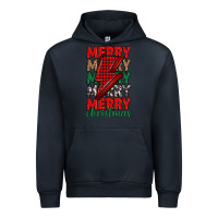 Navy merry christmas lightning bolt Urban Hoodie - MaliasSmallBusiness