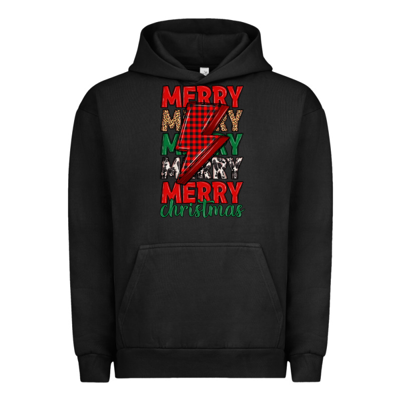 Merry Christmas Lightning Bolt Urban Hoodie by MaliasSmallBusiness | Teevron