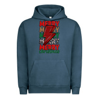 Pigment Midnight Navy merry christmas lightning bolt Urban Hoodie - MaliasSmallBusiness