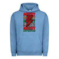 Pigment Pebble Blue merry christmas lightning bolt Urban Hoodie - MaliasSmallBusiness