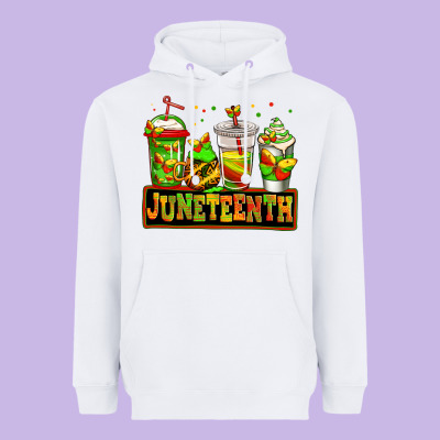 Juneteenth Afro Coffee Cups Heavyweight Hoodie Designed By Jasminsmagicworld