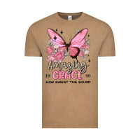 Vintage Coffee amazing grace how sweet the sound butterfly Vintage Tee - MaliasSmallBusiness